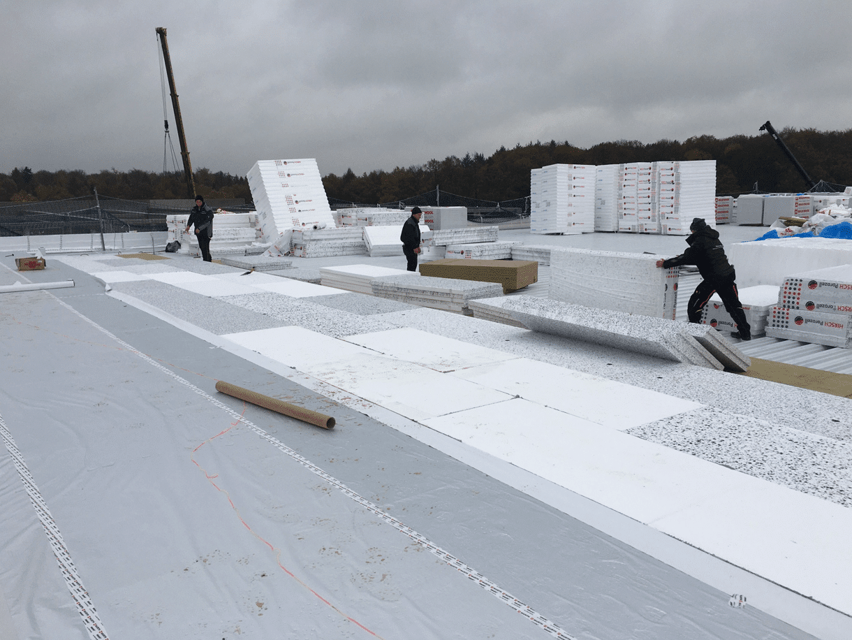 EPS – Flachdachdämmung, Kühllager in Mücke
